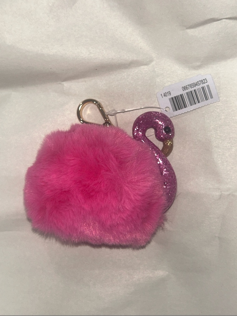 Bath & Body Works Fuzzy Flamingo Pocketback Hand Sanitizer HOLDER ONLY. NWT